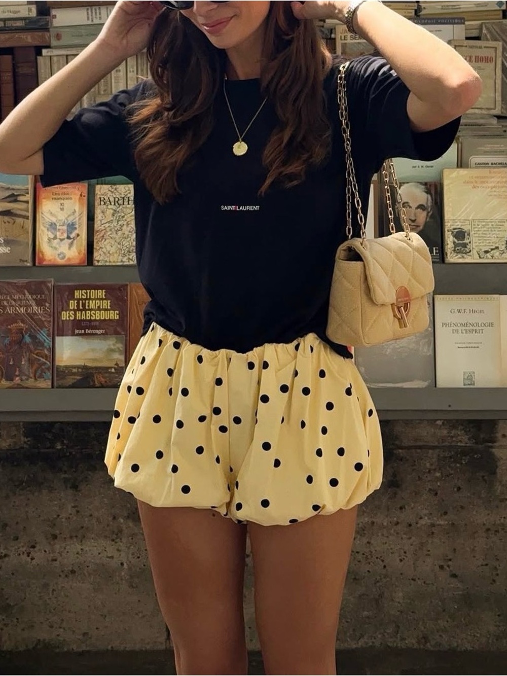 ZARA POLKA DOT BALLOON YELLOW SHORTS